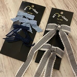 Hair Bow Clip & Claw Bundle - Target / Art Class - Set of 6 Hair Ribbons NWT